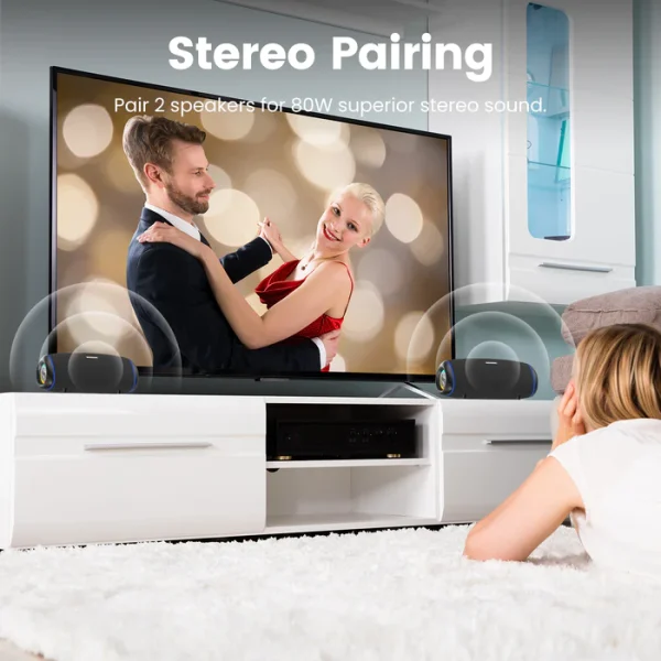 TWS Sounarc R1 40W Portable Outdoor Speaker with Bluetooth 5.3, IPX6 Waterproof, Stereo Pairing & more - Black - Image 6