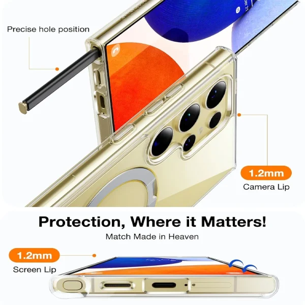 Torras-UPRO-Ostand-Clear-Case-for-SG-S24-Ultra-2 Galaxy S24 Ultra UPRO OStand Clear Series Case by Torras - Clear - Image 4
