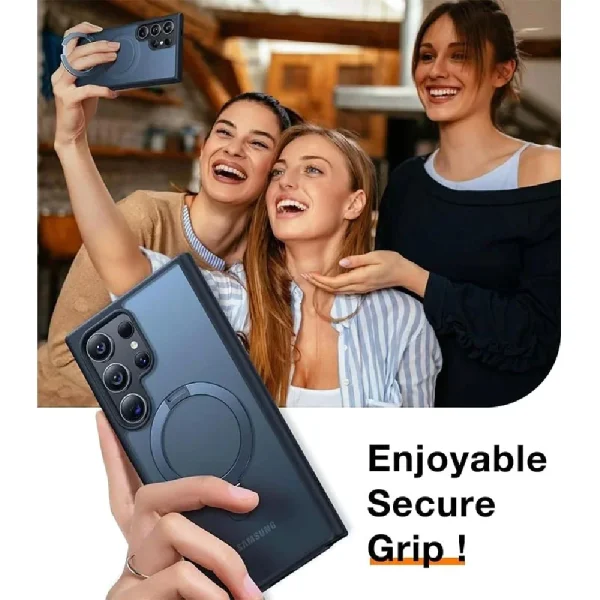 Galaxy S24 Ultra UPRO OStand Matte Series Case by Torras - Black - Image 2