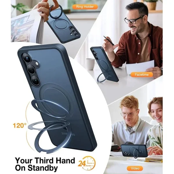 Galaxy S24 UPRO OStand Matte Series Case by Torras - Black - Image 3