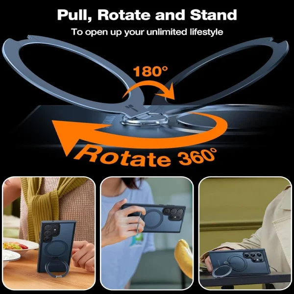 Galaxy S24 Ultra UPRO OStand Spin Series Case by Torras - Black - Image 5