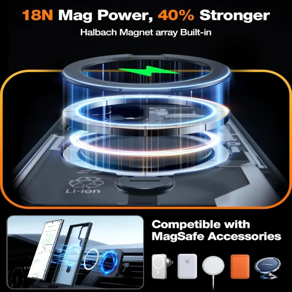 Galaxy S24 Ultra UPRO OStand Spin Series Case by Torras - Black - Image 4