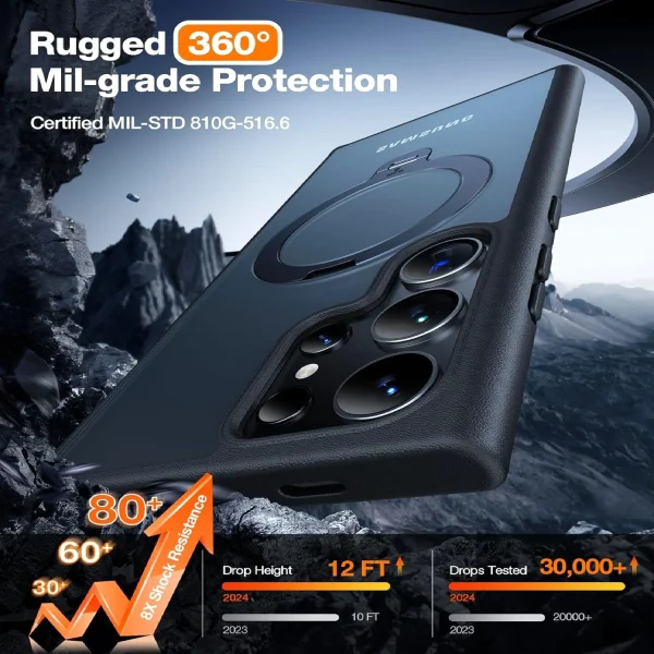 Galaxy S24 Ultra UPRO OStand Spin Series Case by Torras - Black - Image 3