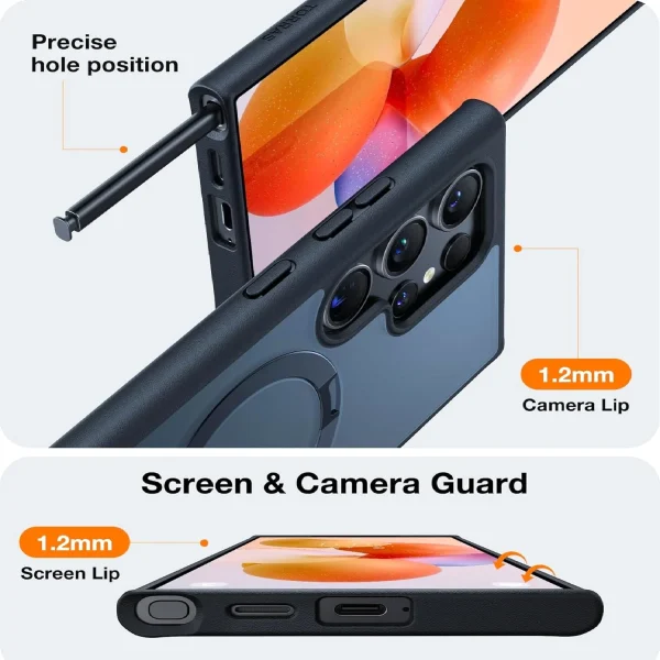 Galaxy S24 Ultra UPRO OStand Spin Series Case by Torras - Black - Image 2