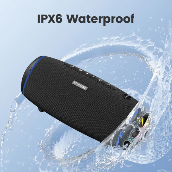 Waterproof_588233ab-c2f0-4ae4-b71b-e4ae2fa7c35f Sounarc R1 40W Portable Outdoor Speaker with Bluetooth 5.3, IPX6 Waterproof, Stereo Pairing & more - Black - Image 7