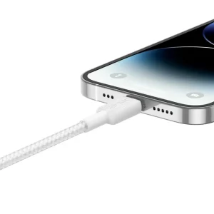 Anker 322 USB-C to Lightning Connector Braided Cable - 6ft - White - A81B6H21 - Image 3