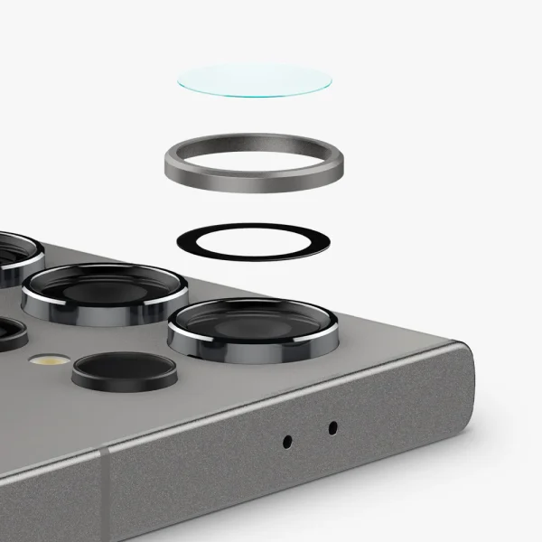 Galaxy S24 Ultra Optik Pro EZ Fit Camera Lens Protector By Spigen 2 Pack - AGL07425 - Black - Image 7
