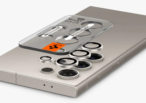 Galaxy S24 Ultra Optik Pro EZ Fit Camera Lens Protector By Spigen 2 Pack - AGL07425 - Black - Image 3