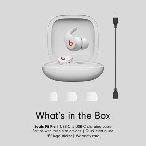 Beats Studio Fit Pro True Wireless Noise Cancelling In-Ear Earbuds - White - Image 2