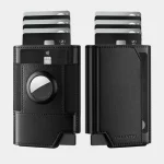 Villantto Leather Smart Wallet For Apple Airtag VL404 - Black