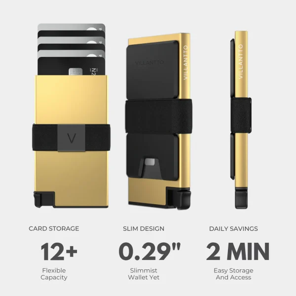 50 Villantto Aluminum Smart Wallet PREMIUM EDITION - Gold - Image 5