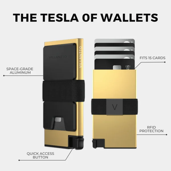 51 Villantto Aluminum Smart Wallet PREMIUM EDITION - Gold - Image 3