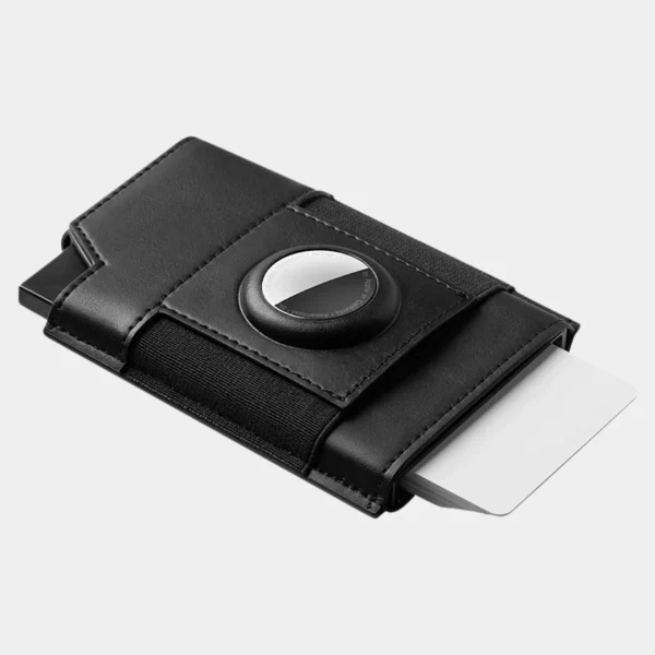 Villantto Leather Smart Wallet For Apple Airtag VL404 - Black - Image 10