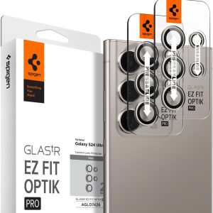 Galaxy S24 Ultra Optik Pro EZ Fit Camera Lens Protector By Spigen 2 Pack - AGL07426 - Gray