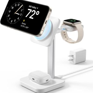 esr 3 in 1 wireless charger for Apple Watch iPhone and AirPods best price in pakistan white color