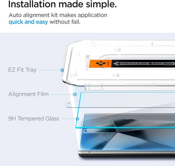 Galaxy S24 Ultra GlasTR EZ FIT By Spigen - 2 Pack - AGL07495 - Image 6