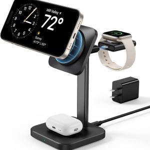 esr 3 in 1 wireless charger for Apple Watch iPhone and AirPods best price in pakistan black color