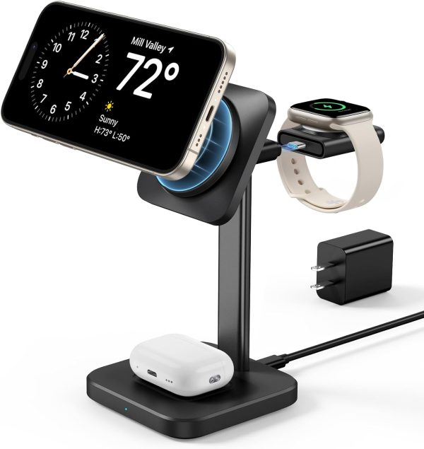 esr 3 in 1 wireless charger for Apple Watch iPhone and AirPods best price in pakistan black color