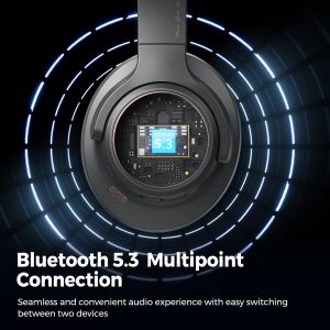 SoundPEATS Space Hybrid Active Noise Cancelling Headphones Wireless - Black - GC - Image 3