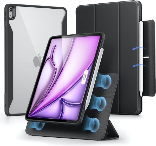 71k2ZHmLJtL._AC_SL1500_ ESR Rebound Hybrid Case 360 Compatible with iPad Air 11 (2024), Air 10.9 (5th/4th Gen) - Black - Image 1