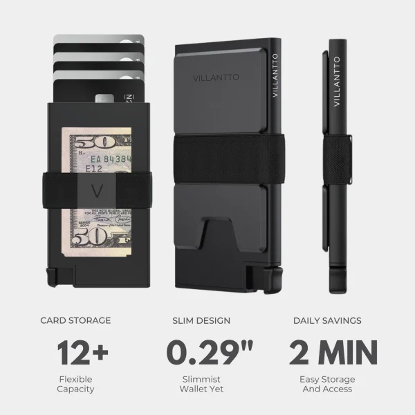 Villantto Aluminum Smart Wallet - Classic Black - Image 8
