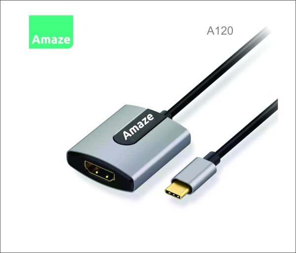 A120 3rd f AMAZE A120 Type C to HDMI 4k Adapter - Black - BIS - Image 3