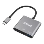 AMAZE A313 3-in-1 Type C Hub Adapter - Black - BIS