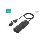 AMAZE A327 Type C + USB 3.0 7 Port Hub - Black - BIS