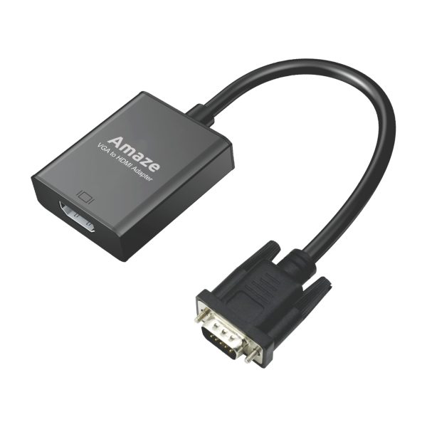 AMAZE A832 VGA TO HDMI ADAPTER WITH AUDIO - Black - BIS - Image 1