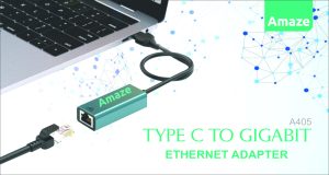 AMAZE A405 TYPE C TO GIGABIT ETHERNET ADAPTER - Black - BIS - Image 2