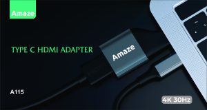 AMAZE A115 Type C to HDMI 4k Adapter - Black - BIS - Image 2