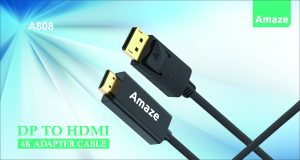 AMAZE A808 DP TO HDMI 4K ADAPTER CABLE - Black - BIS - Image 2