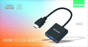 AMAZE A822 HDMI TO VGA ADAPTER - Black - BIS - Image 2