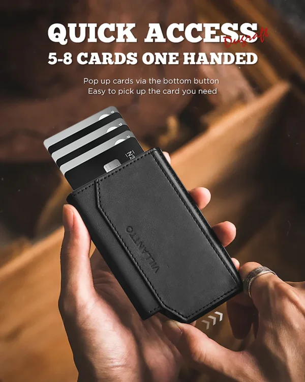 Villantto Leather Smart Wallet VL301 - Black - Image 5