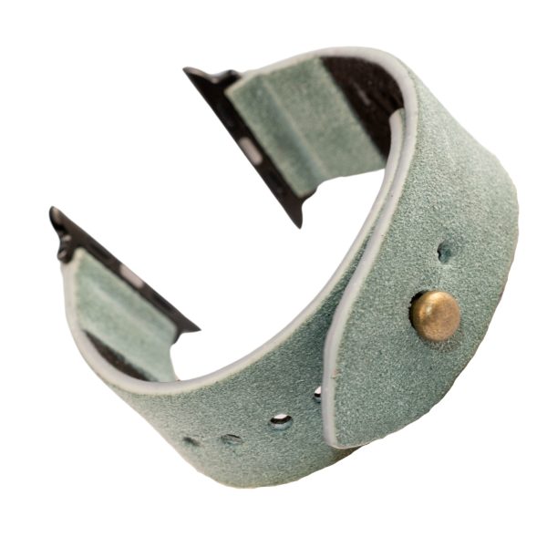 Waji's Apple Watch Straps (3) Waji's Apple Watch Strap - Suede Leather Strap 49 mm / 46 mm / 45 mm / 44 mm / 42 mm - Sage Green - AMT-SGSUE-AWS-02 - Image 1