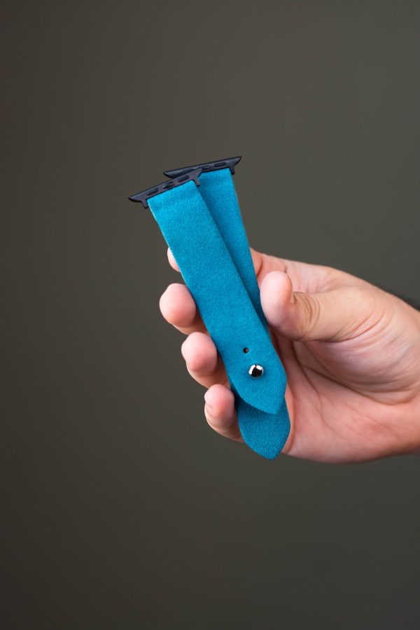 Waji's Leather watch straps (1) (1) Waji's Apple Watch Strap - Suede Leather Strap 49 mm / 46 mm / 45 mm / 44 mm / 42 mm - Cyan Blue - AMT-CBLSUE-AWS-02 - Image 4