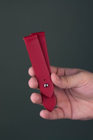 Waji's Samsung Watch Strap For Galaxy Watch 4 Classic 42mm & 46 mm - Pure Leather Strap - Quick Release - Red - AMT-RED-SWS-01