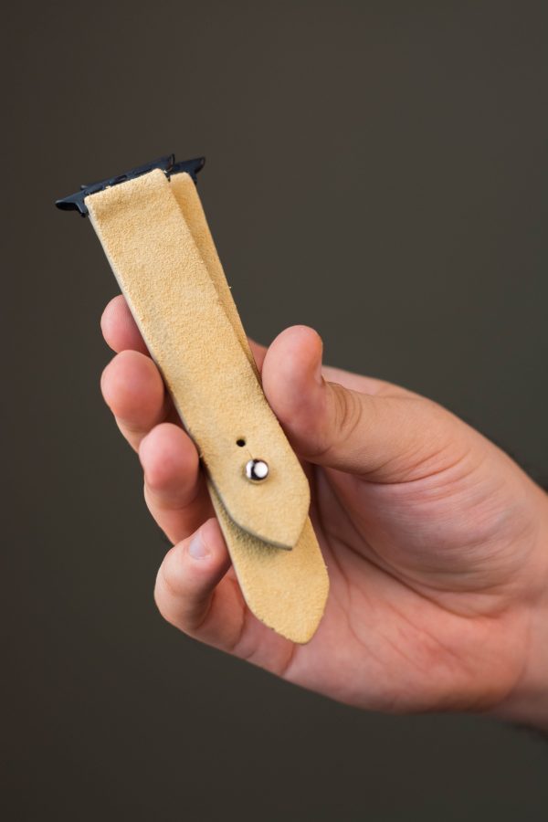 Waji's Apple Watch Strap - Suede Leather Strap 49 mm / 46 mm / 45 mm / 44 mm / 42 mm - Lemon Yellow - AMT-LEYSUE-AWS-02 - Image 4