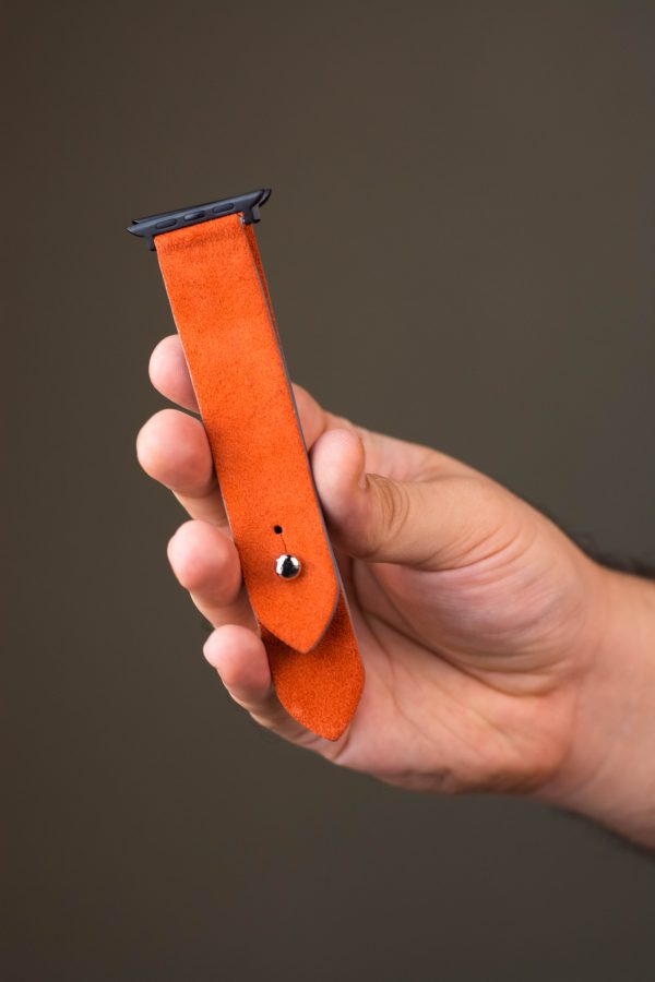 Waji's Apple Watch Strap - Suede Leather Strap 41 mm / 40 mm / 39 mm / 38 mm - International Orange - AMT-INTORGSUE-AWS-01 - Image 4