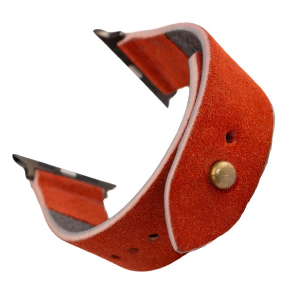 Waji's Apple Watch Strap - Suede Leather Strap 41 mm / 40 mm / 39 mm / 38 mm - International Orange - AMT-INTORGSUE-AWS-01 - Image 1