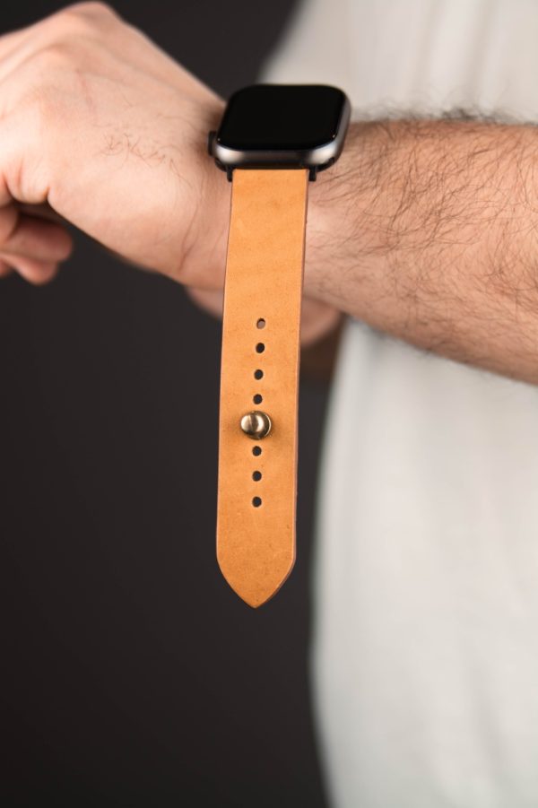 Waji's Leather watch straps (1) Waji's Apple Watch Strap - Pure Leather Strap 41 mm / 40 mm / 39 mm / 38 mm - Veg Tanned - AMT-VEGTAN-AWS-01 - Image 4