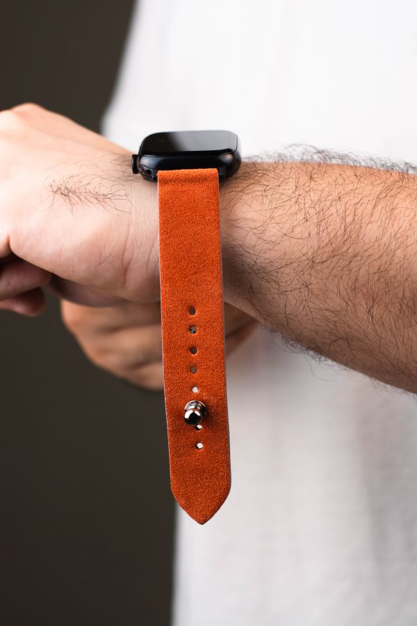 Waji's Apple Watch Strap - Suede Leather Strap 41 mm / 40 mm / 39 mm / 38 mm - International Orange - AMT-INTORGSUE-AWS-01 - Image 3