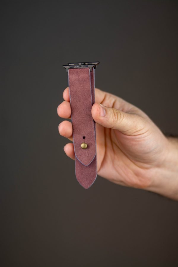 Waji's Leather watch straps (32) Waji's Apple Watch Strap - Suede Leather Strap 49 mm / 46 mm / 45 mm / 44 mm / 42 mm - Burgunday - AMT-BURSUE-AWS-02 - Image 4