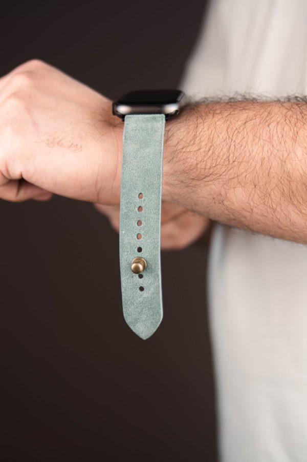 Waji's Leather watch straps (39) Waji's Apple Watch Strap - Suede Leather Strap 49 mm / 46 mm / 45 mm / 44 mm / 42 mm - Sage Green - AMT-SGSUE-AWS-02 - Image 3