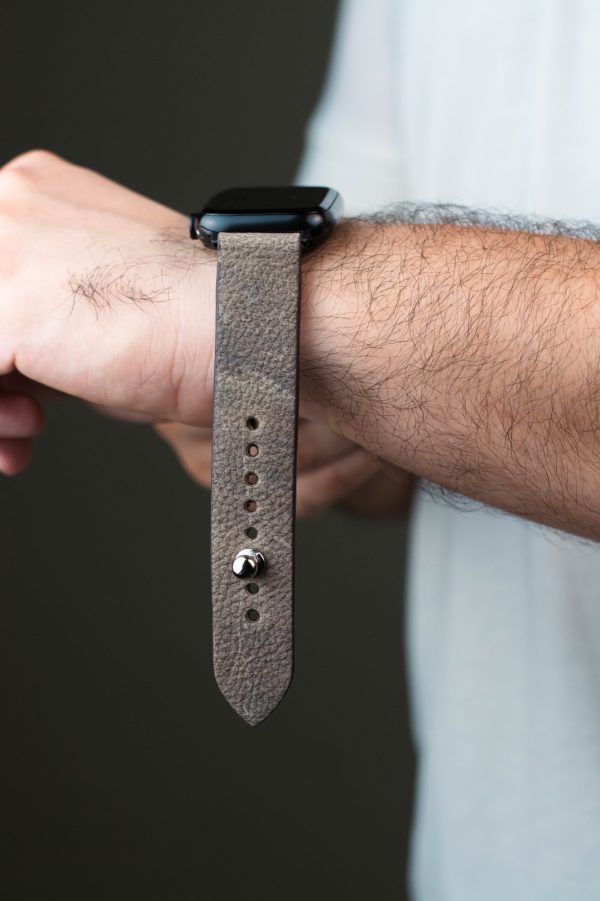 Waji's Leather watch straps (4) Waji's Apple Watch Strap - Pure Leather Strap 49 mm / 46 mm / 45 mm / 44 mm / 42 mm - Dust Brown - AMT-DSTBRN-AWS-02 - Image 2