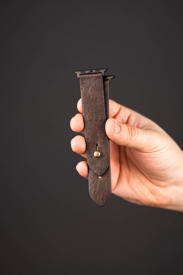 Waji's Leather watch straps (53) Waji's Apple Watch Strap - Pure Leather Strap 49 mm / 46 mm / 45 mm / 44 mm / 42 mm - Chocolate Brown - AMT-CBROST-AWS-02 - Image 3