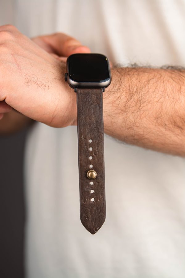 Waji's Leather watch straps (54) Waji's Apple Watch Strap - Pure Leather Strap 49 mm / 46 mm / 45 mm / 44 mm / 42 mm - Chocolate Brown - AMT-CBROST-AWS-02 - Image 2