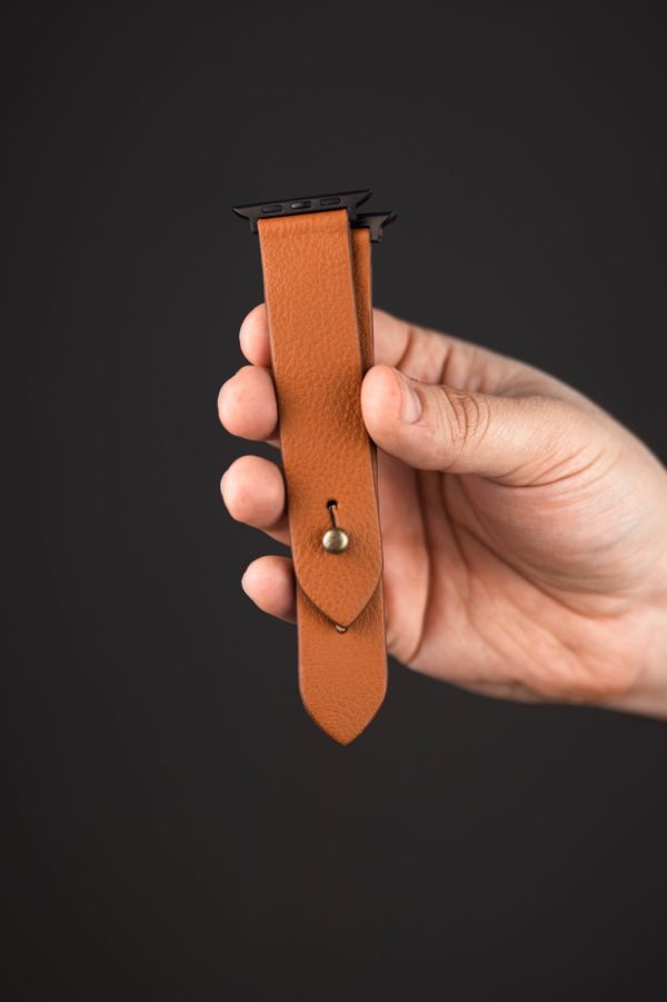 Waji's Leather watch straps (61) Waji's Apple Watch Strap - Pure Leather Strap 49 mm / 46 mm / 45 mm / 44 mm / 42 mm - Burnt Orange - AMT-BRORG-AWS-02 - Image 3