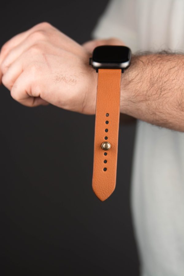 Waji's Leather watch straps (62) Waji's Apple Watch Strap - Pure Leather Strap 49 mm / 46 mm / 45 mm / 44 mm / 42 mm - Burnt Orange - AMT-BRORG-AWS-02 - Image 2