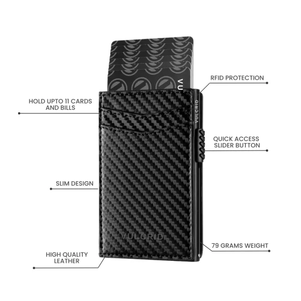 Vulcrid Leather Smart Wallet - Carbon Fiber (Premium Edition) - Image 11